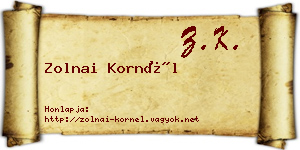 Zolnai Kornél névjegykártya