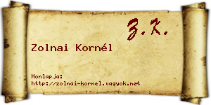 Zolnai Kornél névjegykártya